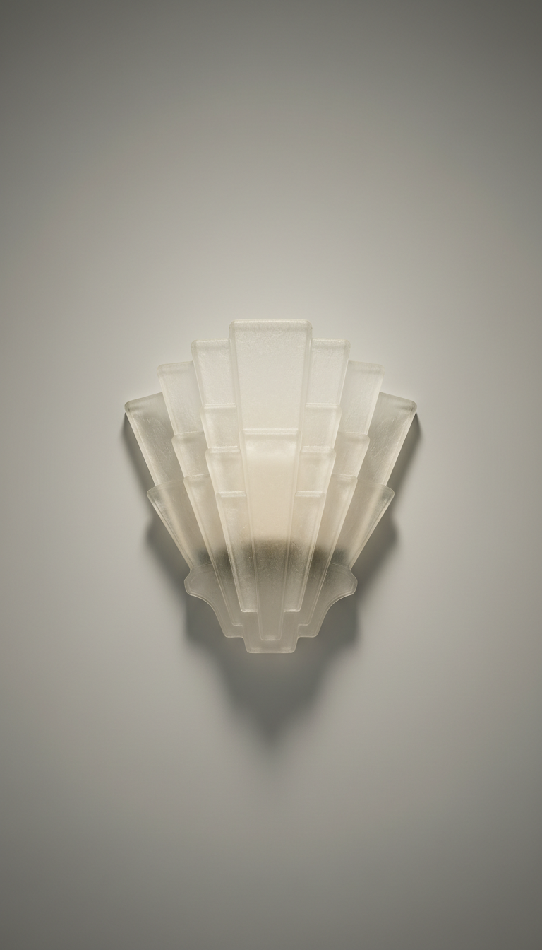 Frosted glass art deco sconce